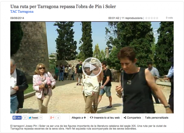 Notícia del TAC 12 sobre l’estrena de la Ruta Pin i Soler