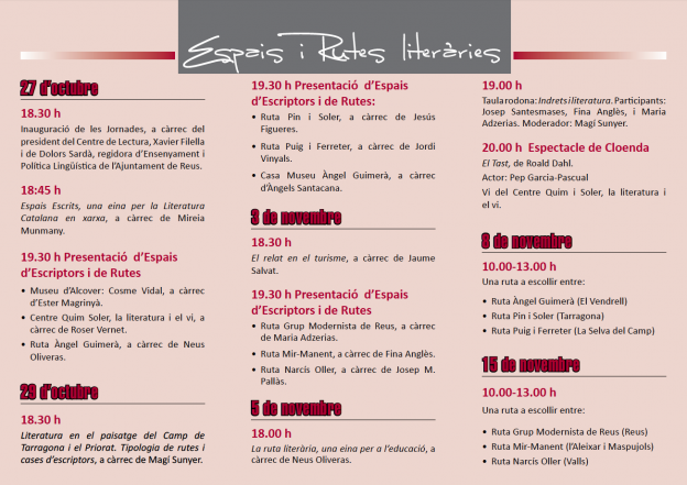 Aquesta tardor, us tornem a oferir la ruta literària Pin i Soler!
