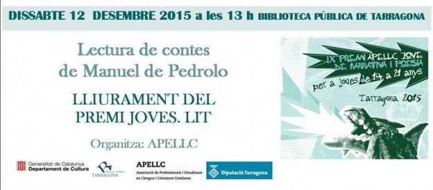 Lliurament del Premi Joves.lit i lectura de contes de Manuel de Pedrolo a la Biblioteca!