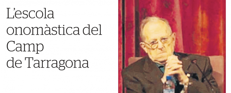 Article d’Anna Domingo: «L’escola onomàstica del Camp de Tarragona»