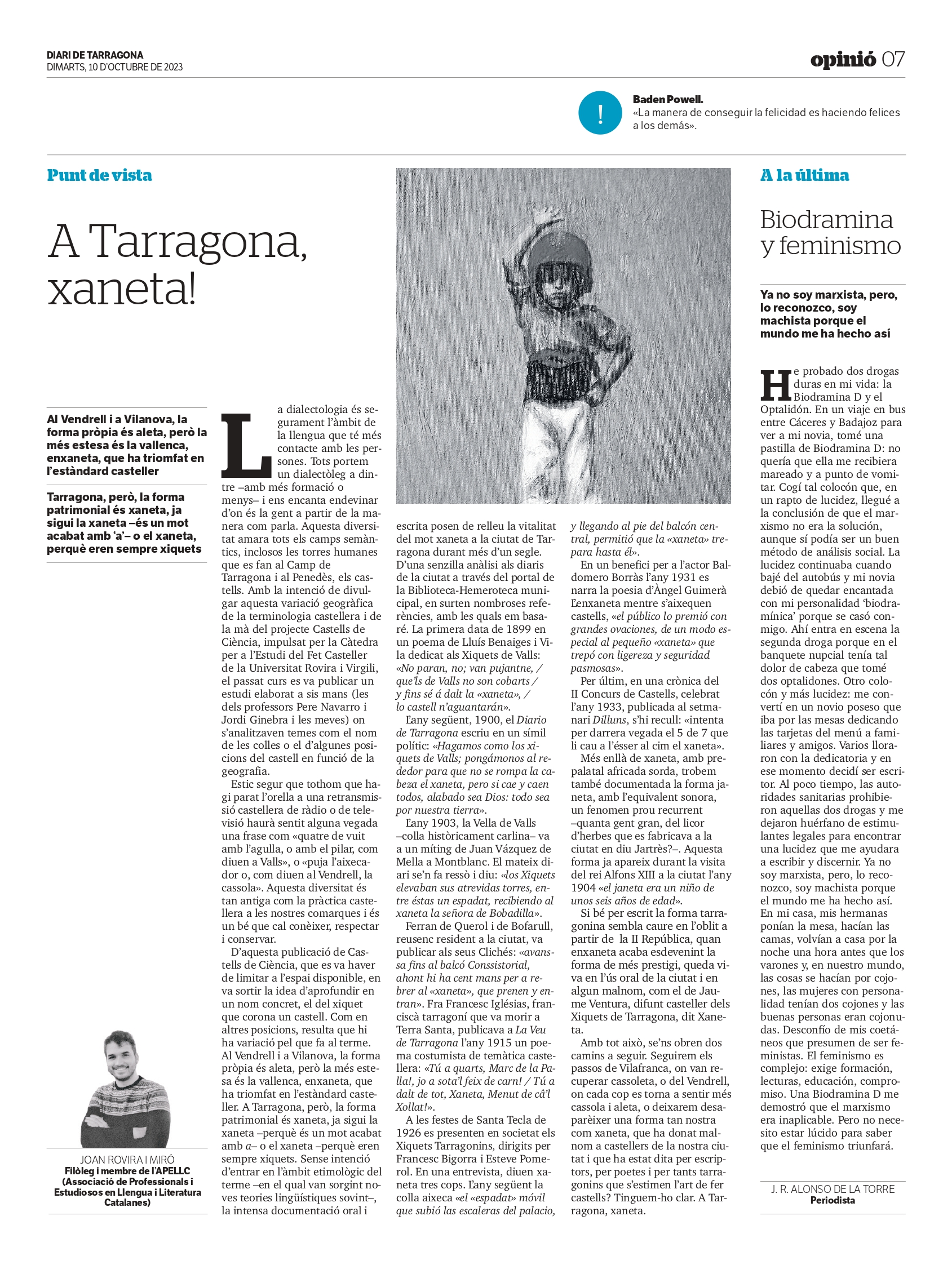 Article “A Tarragona, Xaneta!” de Joan Rovira i Miró