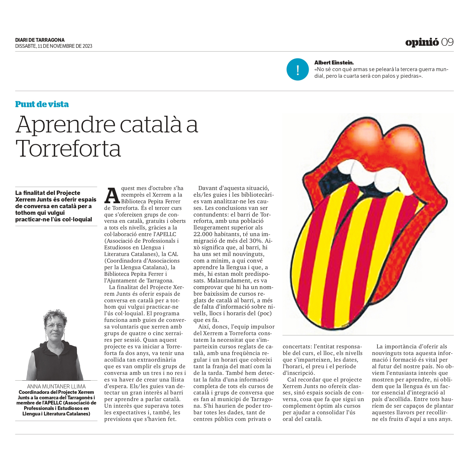 Article “Aprendre català a Torreforta” d’Anna Muntaner Llima