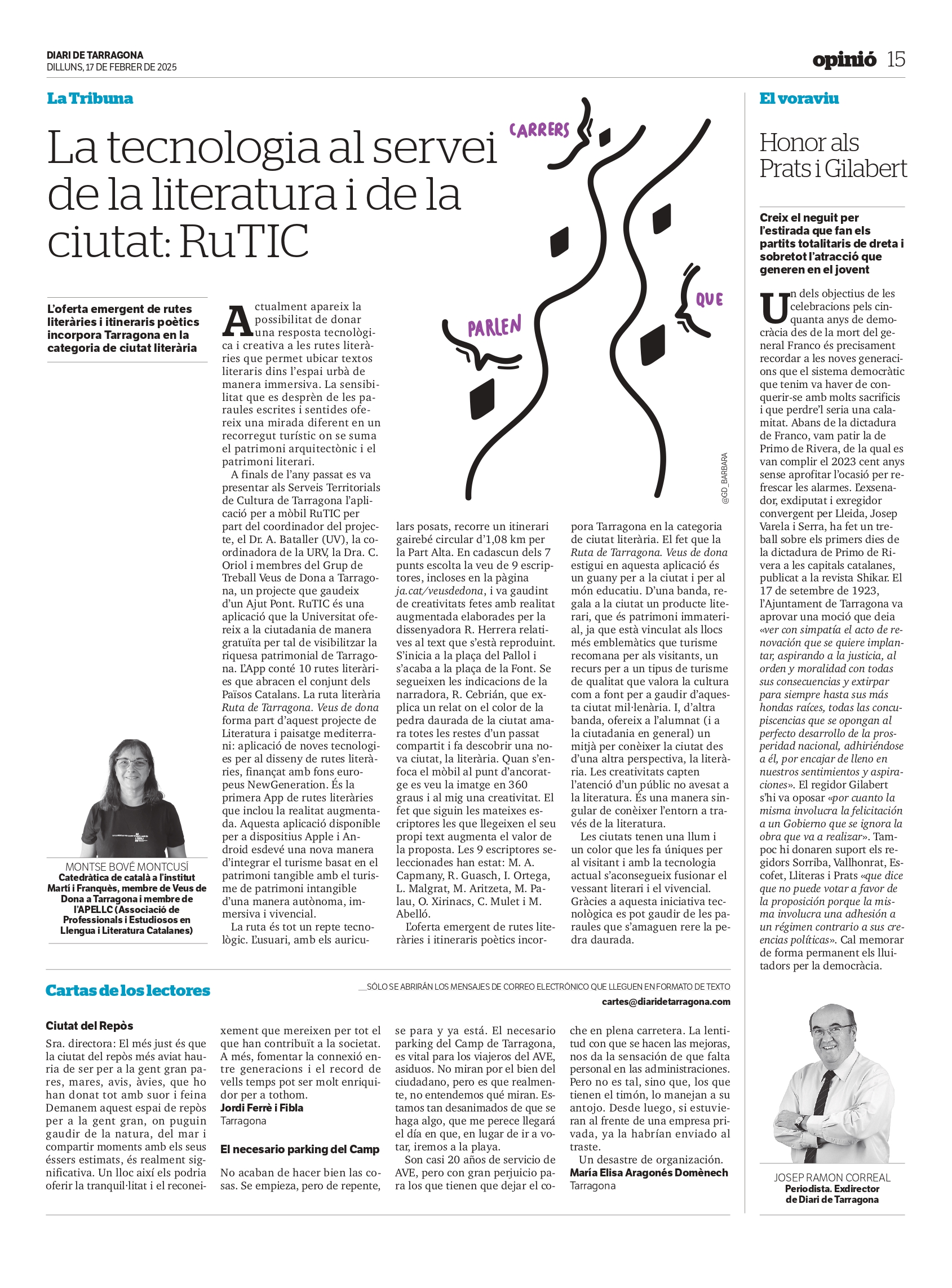 Article “La tecnologia al servei de la literatura i de la ciutat: RuTIC” de Montse Bové Montcusí