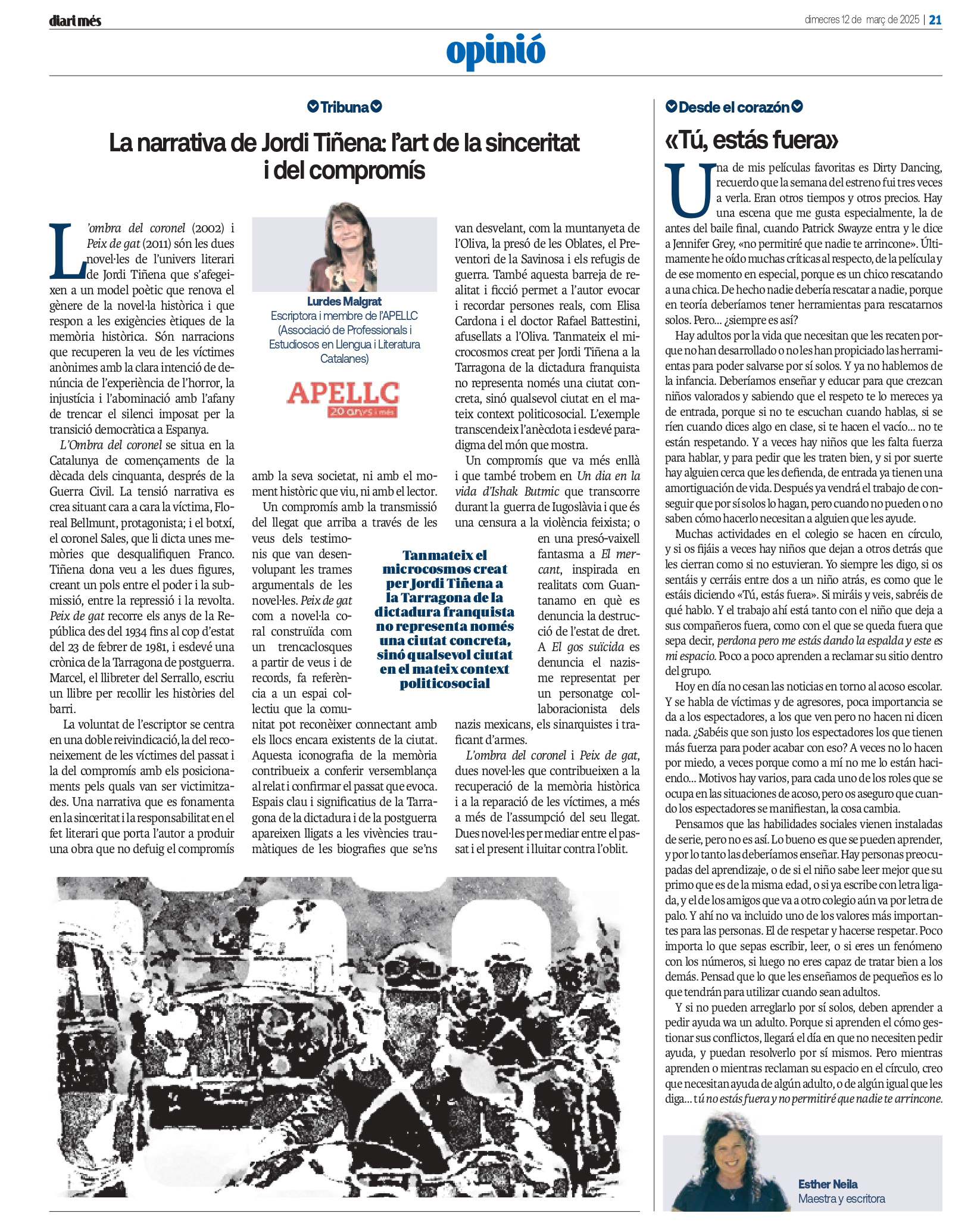 Article “La narrativa de Jordi Tiñena: l’art de la sinceritat i del compromís” de Lurdes Malgrat