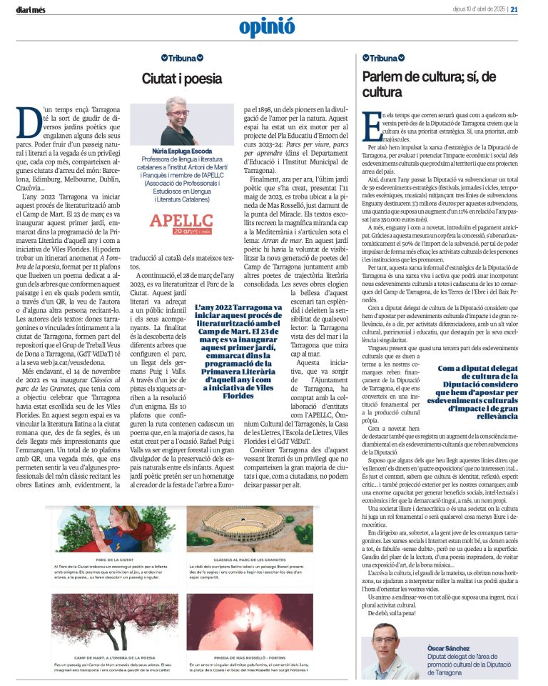 Article “Ciutat i poesia” de Núria Espluga Escoda