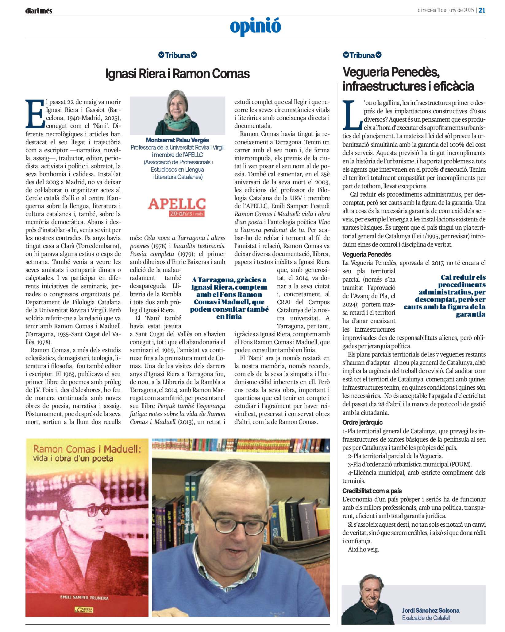 Article “Ignasi Riera i Ramon Comas” de Montserrat Palau Vergés
