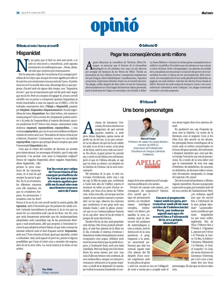 Article “Uns bons personatges” de Marcel Casas