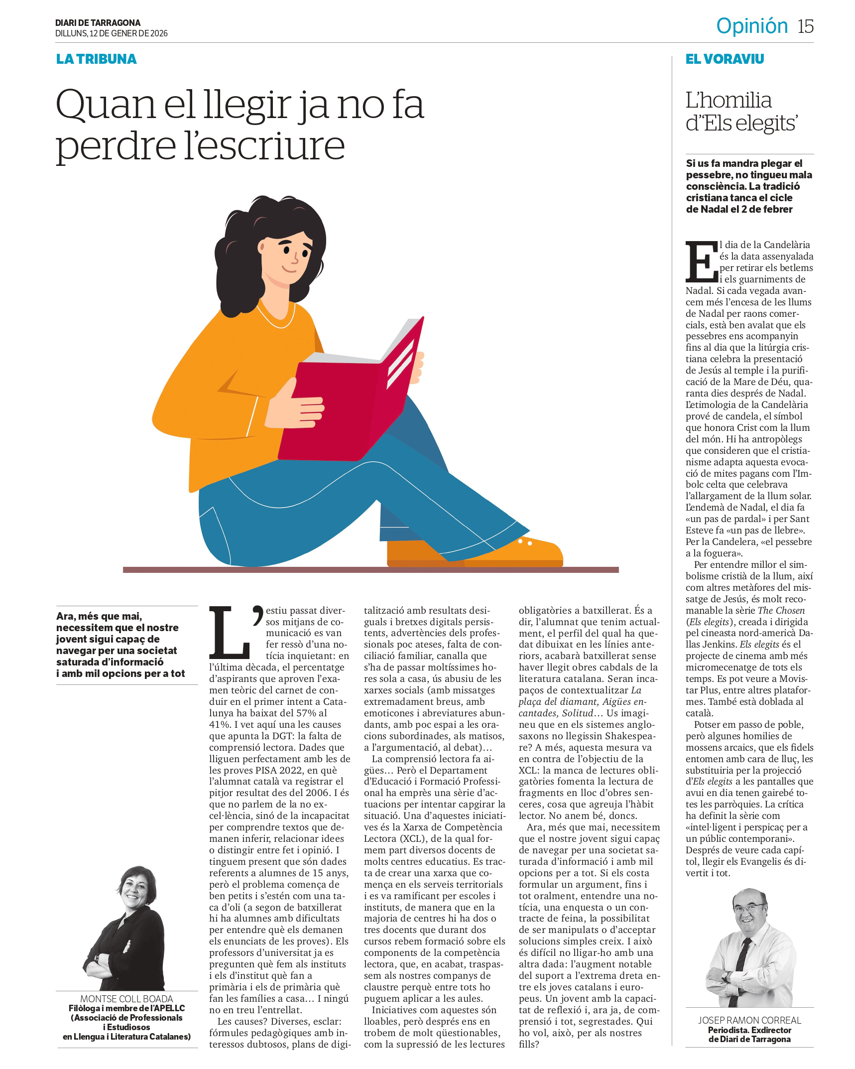 Article “Quan el llegir no fa perdre l’escriure” de Montse Coll Boada