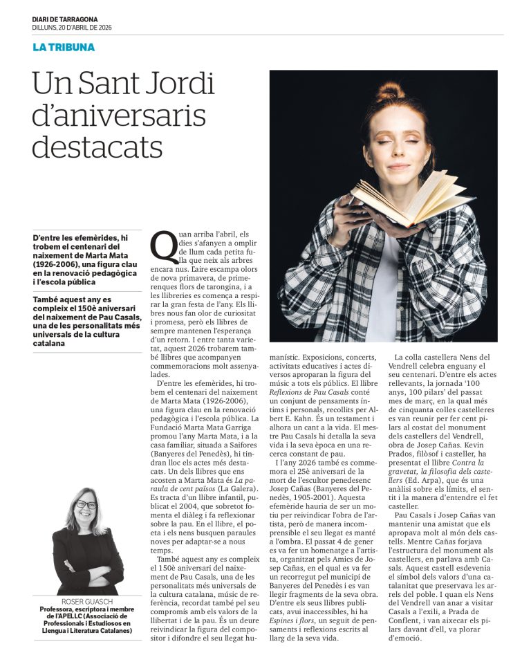 Article “Un Sant Jordi d’aniversaris destacats” de Roser Guasch