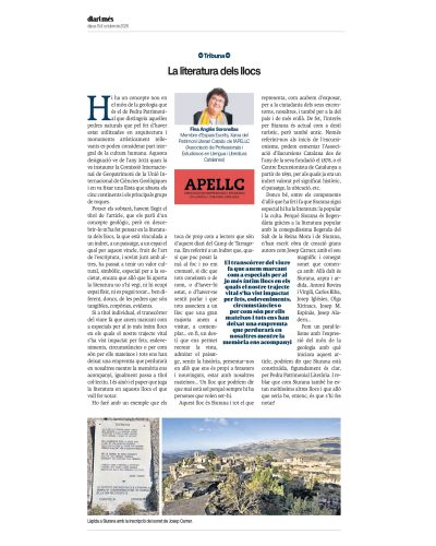 Article “La literatura dels llocs” de Fina Anglès Soronellas